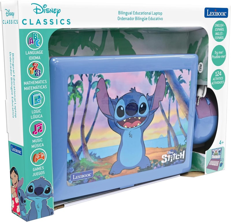 Lexibook - Disney Stitch - Bilingual English/Spanish Educational Laptop, 124 Language Activities, Writing, Maths, Logic, Music and Games, Boys and Girls, JC598Di2 - Image 3